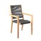 Armen Living Madsen Outdoor Eucalyptus Wood and Charcoal Rope Dining Chairs with Teak Finish, PK2 LCMASICHTK - alternate 6